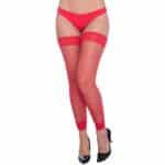 Meia Legging Arrastão vermelha Perrutextil