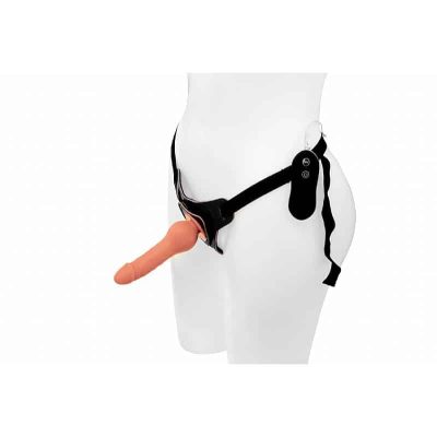 Pênis com Cinta e Vibrador de 10 Velocidades - Puro Silicone Toque Macio 14x3cm 12 15232839363 4 4