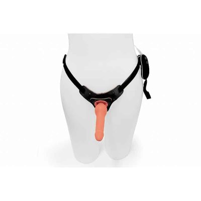 Pênis com Cinta e Vibrador de 10 Velocidades - Puro Silicone Toque Macio 14x3cm 13 15232839434 74 4