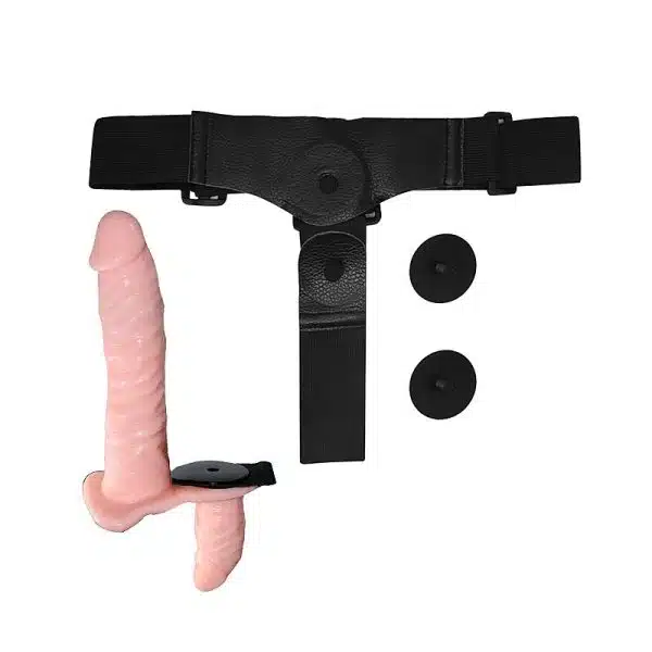 Cinta peniana com pênis para dupla penetração Double Heads 16cm - Baile - Imagem 3