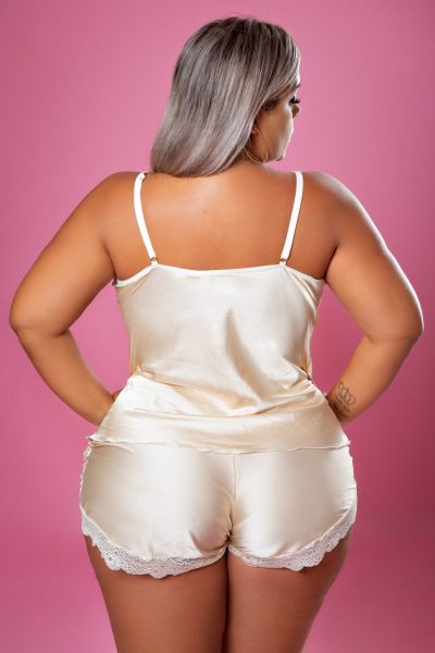 Alternative view of Babydoll plus size em renda e cetim