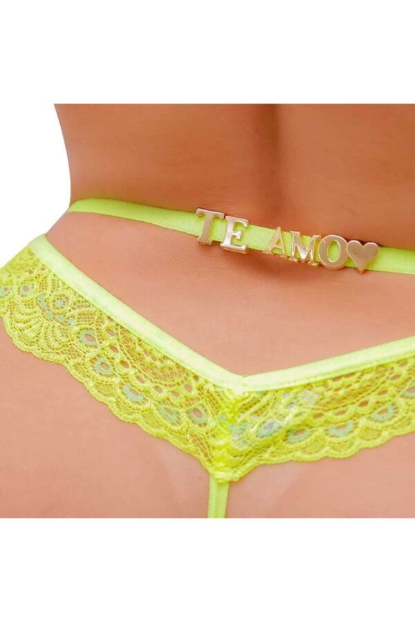 Calcinha Personalizável Tailandesa Amarelo Neon Tallyta Lingerie - Image 3