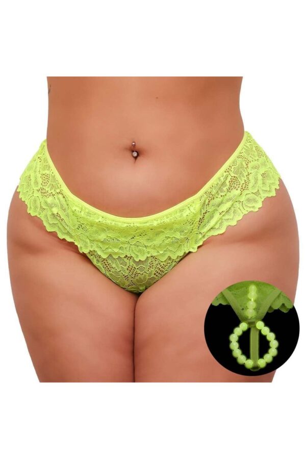 Calcinha Fio Dental Plus Size Tailandesa Amarelo Neon Luz Negra Bilha Escuro Tallyta