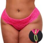 Calcinha Fio Dental Plus Size Tailandesa Rosa Neon Luz Negra Bilha Escuro Tallyta