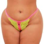 Calcinha Plus size Sexy Secretária Amarelo Neon