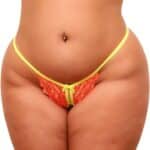 Calcinha Plus size Sexy Secretária laranja Neon