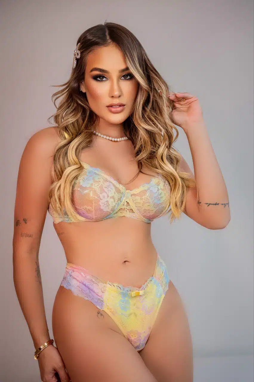 Conjunto Meia taça Arco íris  lingerie segredo lacrado  Imagem 2