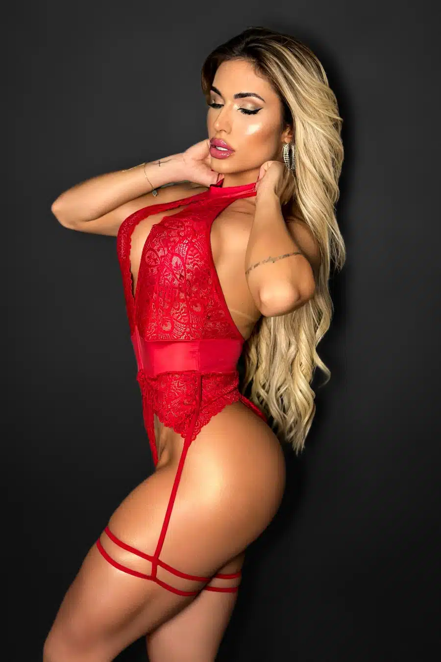 Body feminino xonadinha vermelho  Lingerie Garota Veneno  Imagem 2