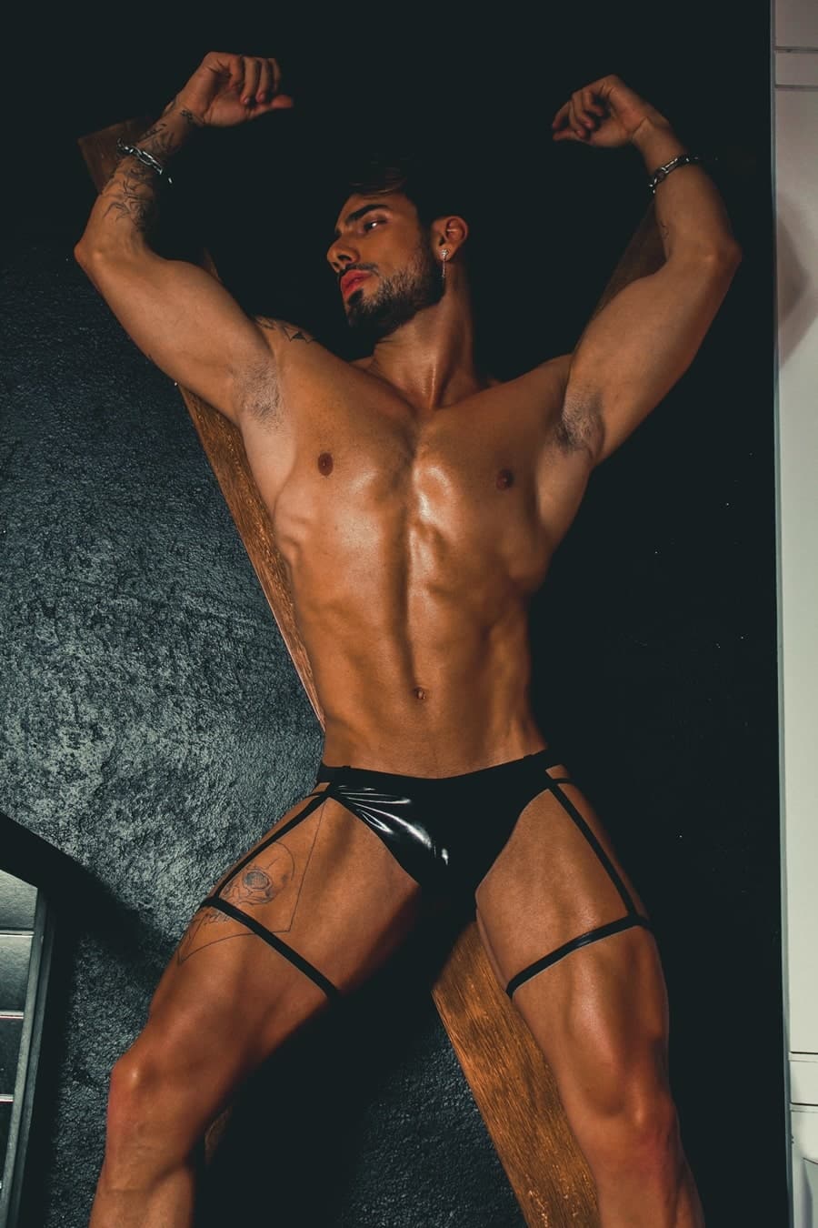 Cueca jockstrap preta Duque simon 2 Cueca jockstrap preta Duque simon - Imagem 2