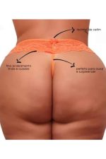 Calcinha Plus Size Laranja Neon Tailandesa Master - Imagem 2