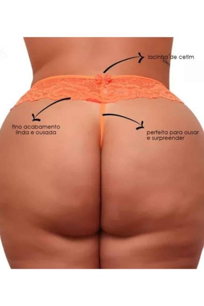 Alternative view of Calcinha Plus Size Laranja Neon Tailandesa Master