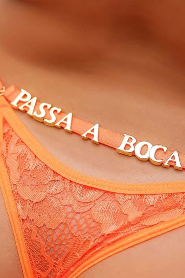 Calcinha Plus Size Personalizável Laranja Neon