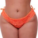 Calcinha Tailandesa De Amarrar Plus Size Laranja Neon