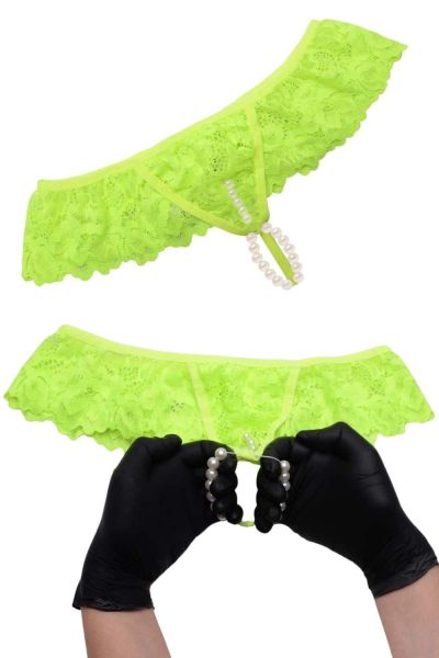 Alternative view of Calcinha tailandesa amarelo master cós em renda