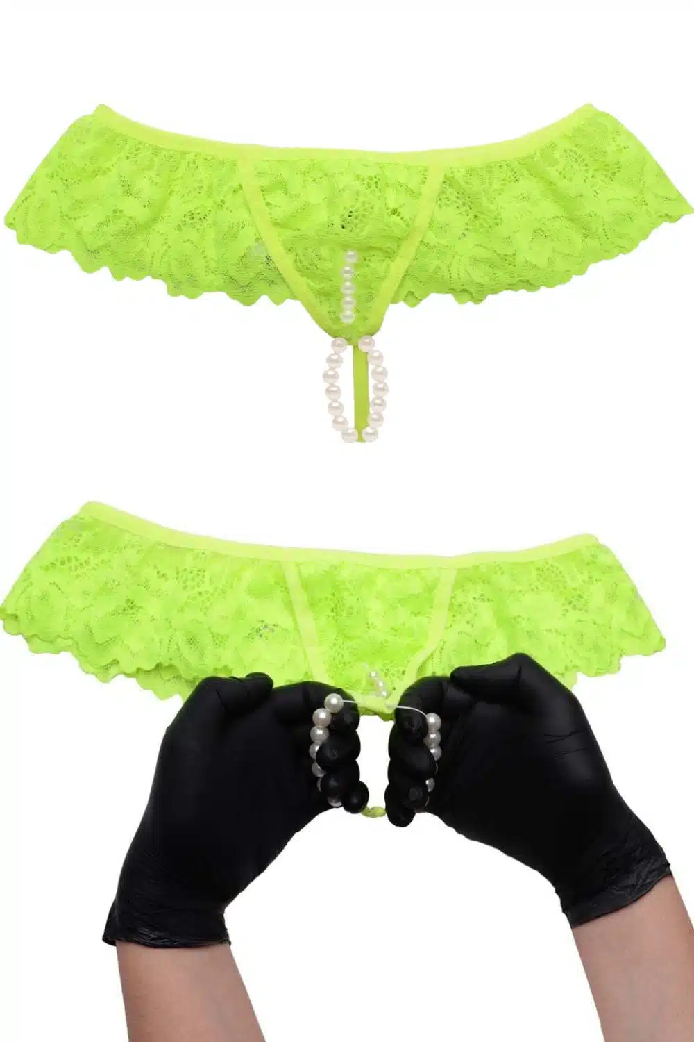 Calcinha Fio dental tailandesa plus size sexy Amarelo Neon Master  Imagem 3