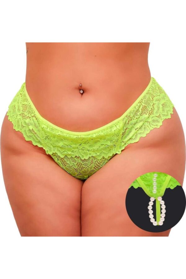 Calcinha Fio dental tailandesa plus size sexy Amarelo Neon Master