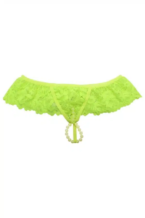 Calcinha Fio Dental Tay Luz Negra Bilha Escuro Amarelo Neon - Imagem 3