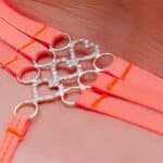 Calcinha Laranja neon strass 3 alças coração