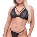 Conjunto Sensual preto Beijo Cinderela Tallyta