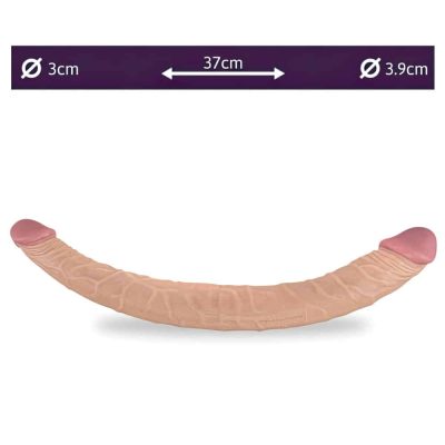 Pênis Duplo Realístico 36x4 cm Com Veias Salientes - Double Dildo 3 15274294389 pe061 bege 01