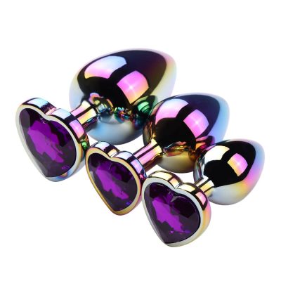 Plug Anal de coração pequeno colorido - Tamanho P 13 15276947644 pl091p 04