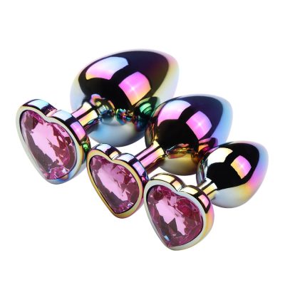 Plug Anal de coração pequeno colorido - Tamanho P 14 15276947715 pl091p 08