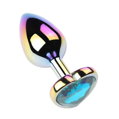 Plug Anal de coração pequeno colorido - Tamanho P 20 15276947740 pl091p azul claro 01