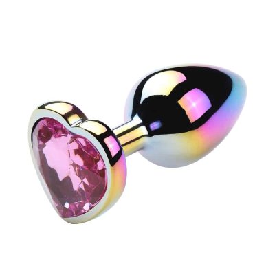 Plug Anal de coração pequeno colorido - Tamanho P 21 15276947745 pl091p rosa