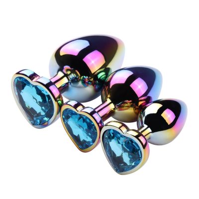 Plug Anal de coração pequeno colorido - Tamanho P 17 15276947748 pl091p 05