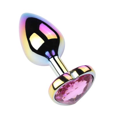 Plug Anal de coração pequeno colorido - Tamanho P 22 15276947752 pl091p rosa 01