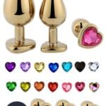 Plug Anal de Coração em Aço Dourado - Tamanho G