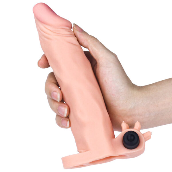 Capa peniana ultra realista com extensor e anel para escroto, estimulador de clitóris e cápsula vibratória - Lovetoy - Image 4