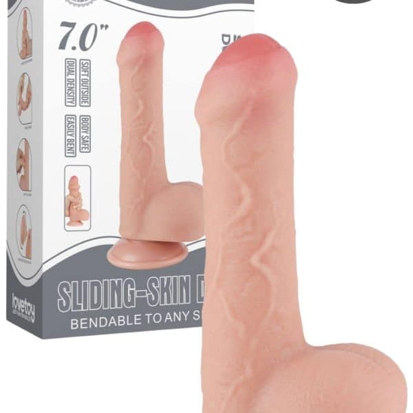 Pênis ultra Realístico com dupla camada 18,3x3,5 cm Sliding Skin Dual Layer Dong Flesh - Lovetoy
