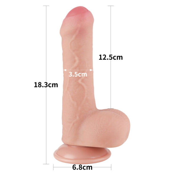 Pênis ultra Realístico com dupla camada 18,3x3,5 cm Sliding Skin Dual Layer Dong Flesh - Lovetoy - Image 6