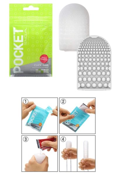 Masturbador masculino descartável com textura em relevo - Tenga pocket click ball