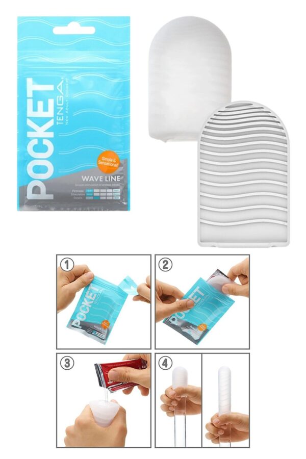 Tenga pocket wave line - Masturbador masculino descartável com textura em relevo