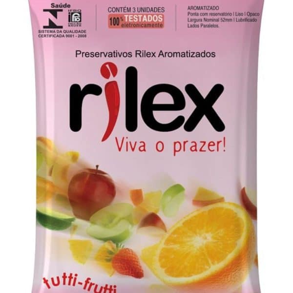 Preservativo lubrificado Tutti Frutti 03 Unidades Camisinha Rilex