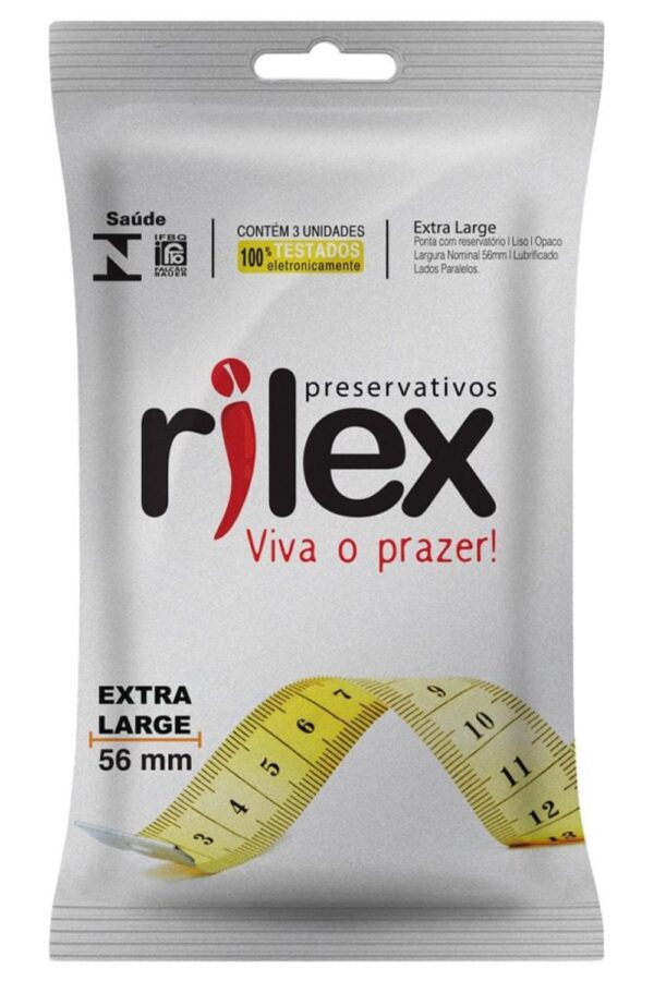 Preservativo Extra Large 03 Unidades camisinha Rilex