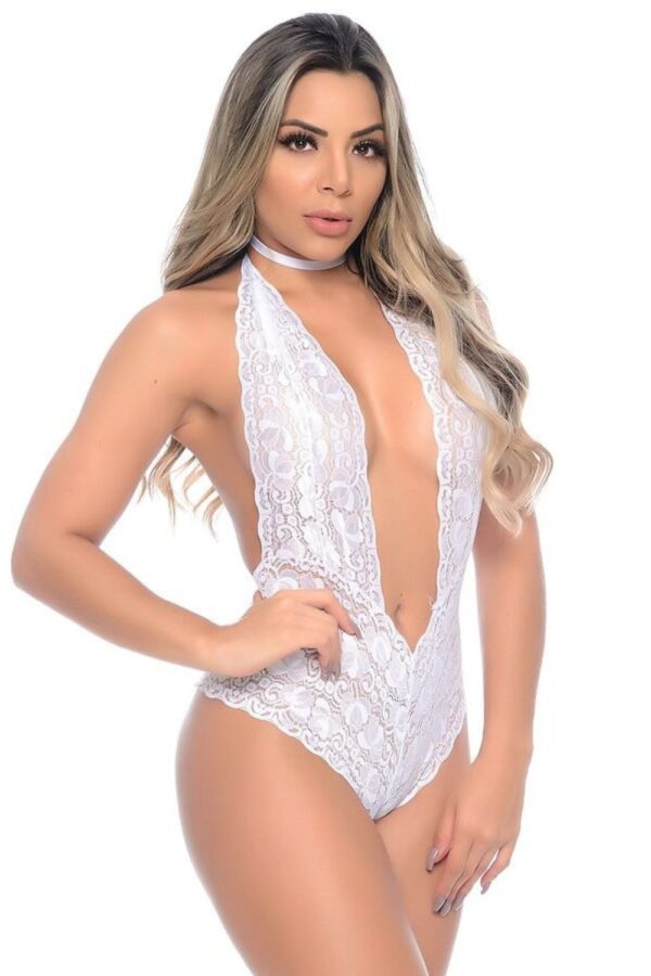 Body branco Invertido com Renda Floral - Image 2