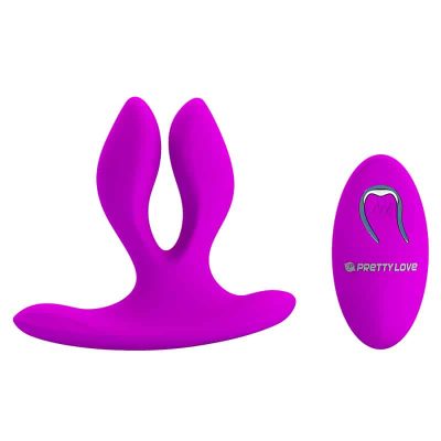 Alternative view of Plug Anal Recarregável com vibro Magic Finger controle remoto duplo prazeroso