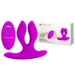 Plug Anal Recarregável com vibro Magic Finger controle remoto duplo prazeroso