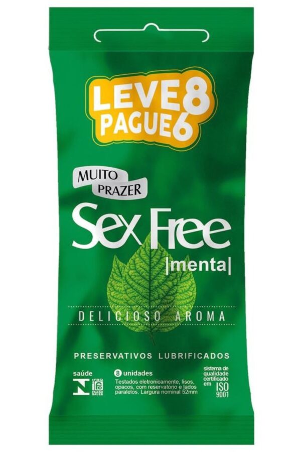 Preservativos Lubrificados Aromáticos Menta Leve 8 Pague 6