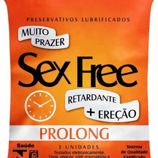 Preservativos Lubrificados Prolong com 3 unidades Sex Free