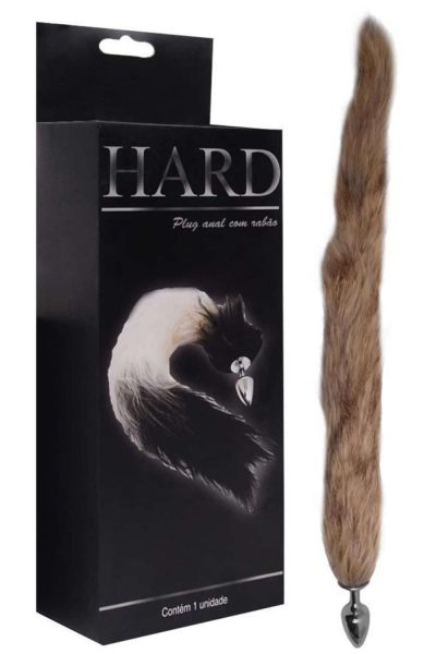 Alternative view of Plug pequeno anal em Metal Onix com cauda Degradê Luxo Hard