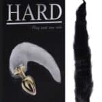 Plug Anal pequeno feito em Metal Azul com Rabo Longo Preto - Hard