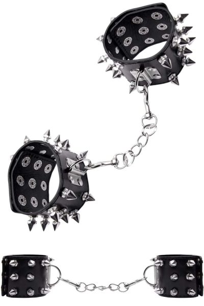 Algema Corrente E Fivelas Spike Luxo Preto