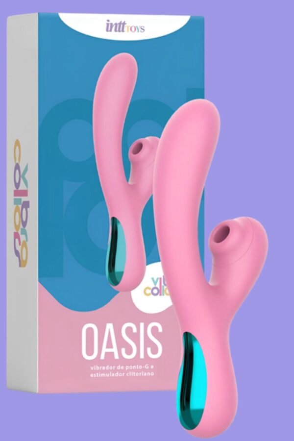 Oasis Vibrador Rabbit em Silicone com 10 Modos de Vibração, 10 Ondas de Pressão e Recarregável - Intt Toys - Image 2