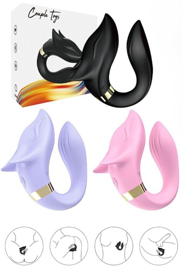 Vibrador de Casal com Formato de Lobo com controle Remoto