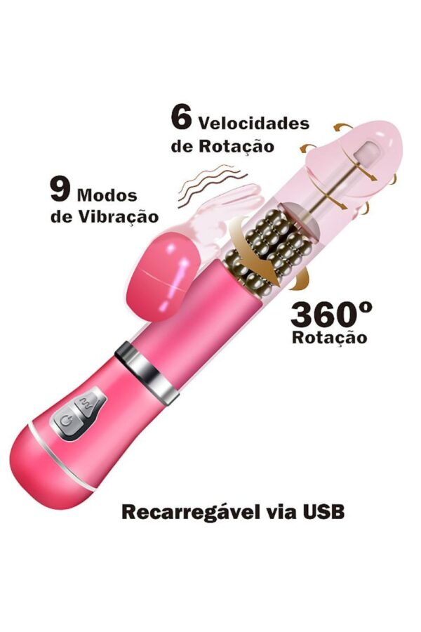 Vibrador Rotativo de Coelho com estimulado de ponto G Recarregável - Image 6