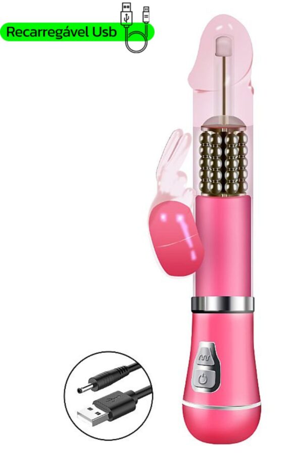 Vibrador Rotativo de Coelho com estimulado de ponto G Recarregável - Image 2